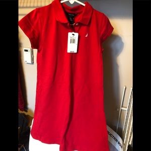 Girls red shirt dress